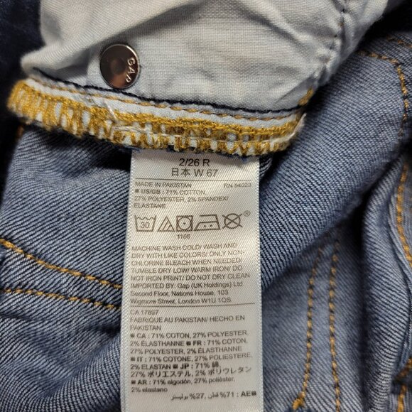 Gap Size 2 Classic Dark Wash Faded Denim Blue Skimmer Legging Skinny Jeans - Picture 9 of 9